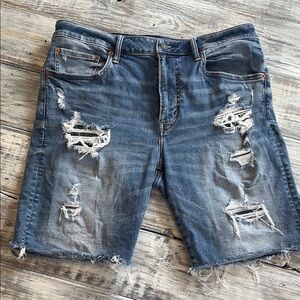 As new, American Eagle air flex distressed cutoff Jean shorts, size US 34